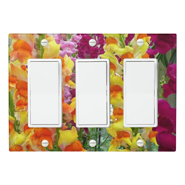 Snapdragons Colorful Floral Light Switch Cover (In Situ)