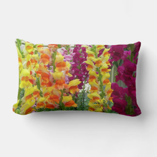 Snapdragons Colorful Floral Lumbar Pillow