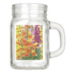 Snapdragons Colorful Floral Mason Jar