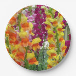 Snapdragons Colorful Floral Paper Plates