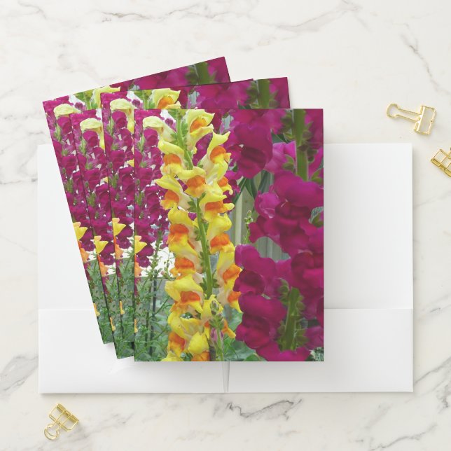 Snapdragons Colorful Floral Pocket Folder (In Situ)