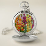 Snapdragons Colorful Floral Pocket Watch