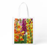 Snapdragons Colorful Floral Reusable Grocery Bag
