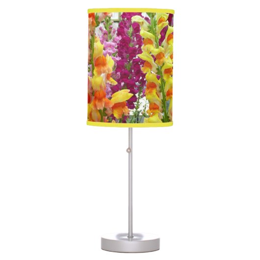 Snapdragons Colorful Floral Table Lamp (Front)