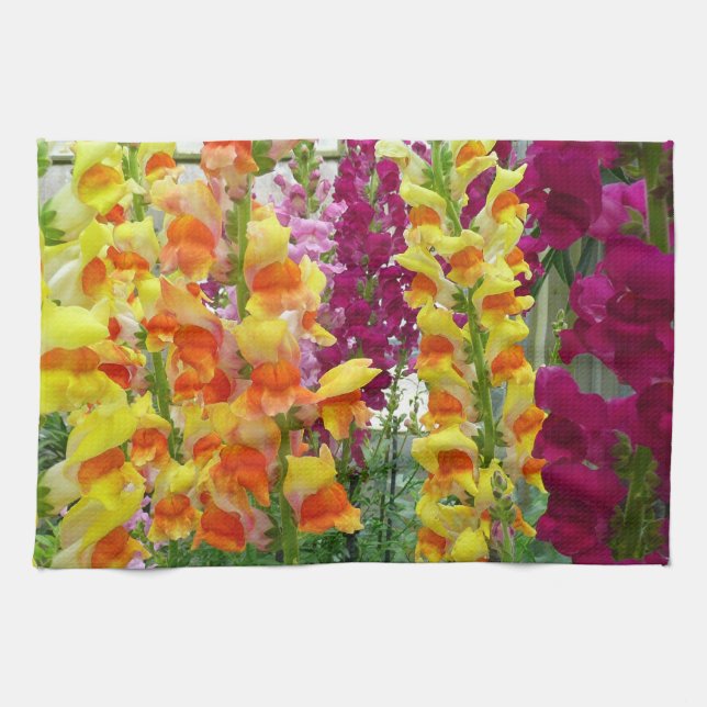 Snapdragons Colorful Floral Towel (Horizontal)