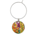 Snapdragons Colorful Floral Wine Charm