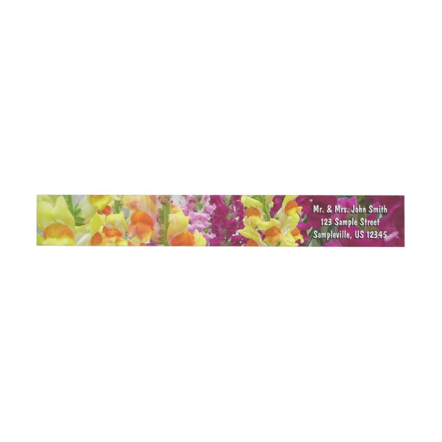 Snapdragons Colorful Floral Wrap Around Label (Individual)