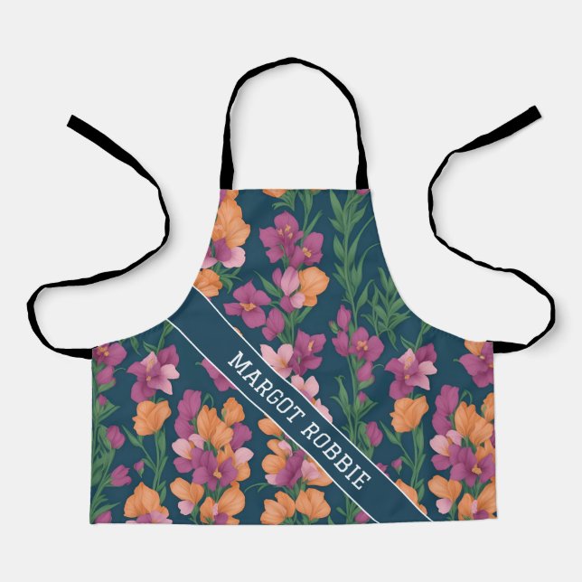 Snapdragons Rainbow Colorful Personalized Pattern Apron (Front)