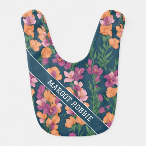 Snapdragons Rainbow Colorful Personalized Pattern Baby Bib