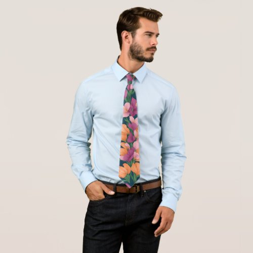 Snapdragons Rainbow Colorful Personalized Pattern Neck Tie