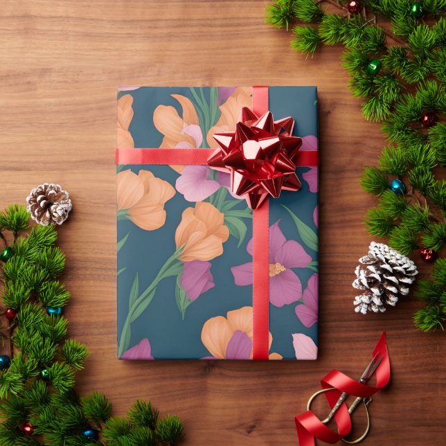 Snapdragons Rainbow Colorful Personalized Pattern Wrapping Paper (Holiday Gift)