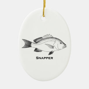 Snapper Fish Ceramic Ornament