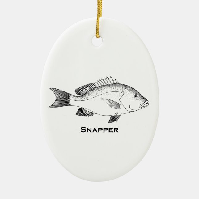 Snapper Fish Ceramic Ornament (Front)
