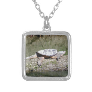 Snapping Turtle Silver Plated Necklace