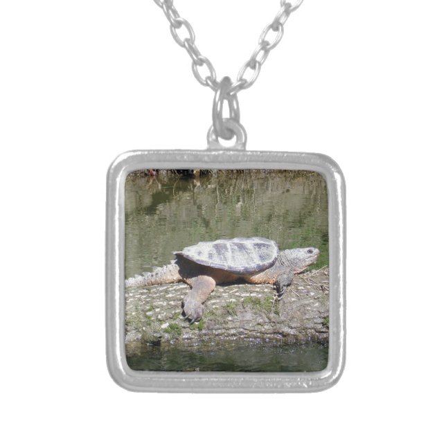 Snapping Turtle Silver Plated Necklace (Front)