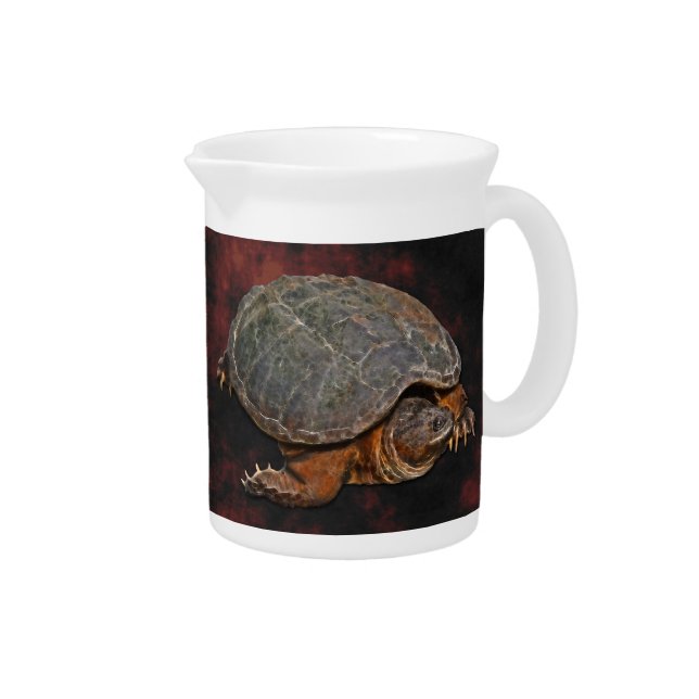 Snapping Turtle Terrapin-lover Gift Beverage Pitcher (Right)