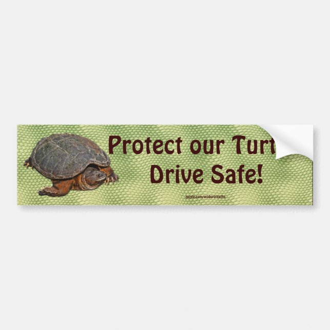 Snapping Turtle Terrapin-lover Gift Bumper Sticker (Front)