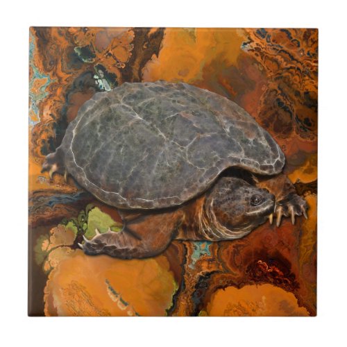 Snapping Turtle Terrapin_lover Gift Ceramic Tile