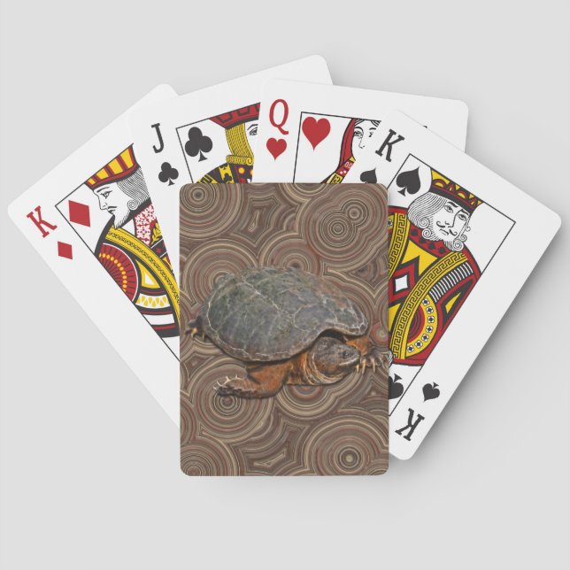 Snapping Turtle Terrapin-lover Gift Poker Cards (Back)