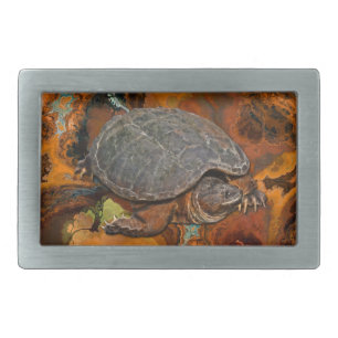 Snapping Turtle Terrapin-lover Gift Rectangular Belt Buckle
