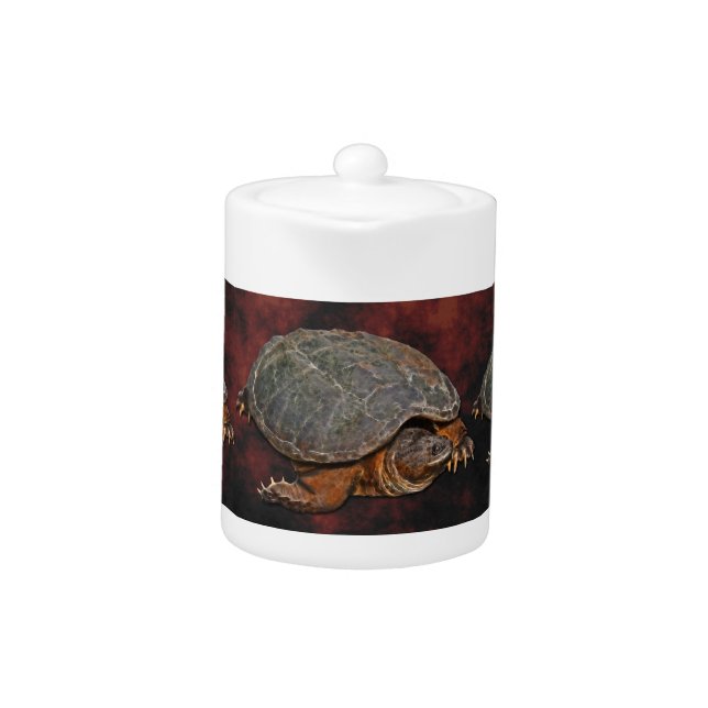Snapping Turtle Terrapin-lover Gift Teapot (Front)