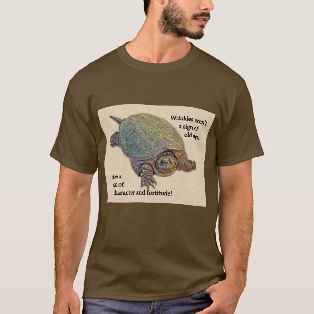 Snapping Turtle Wrinkled Old Age Wisdom T-Shirt (Front)