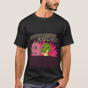 Snappy 6th Birthday Backprint Gator Girl 4 T-Shirt