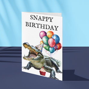 Snappy Birthday Alligator Funny Crocodile  Card