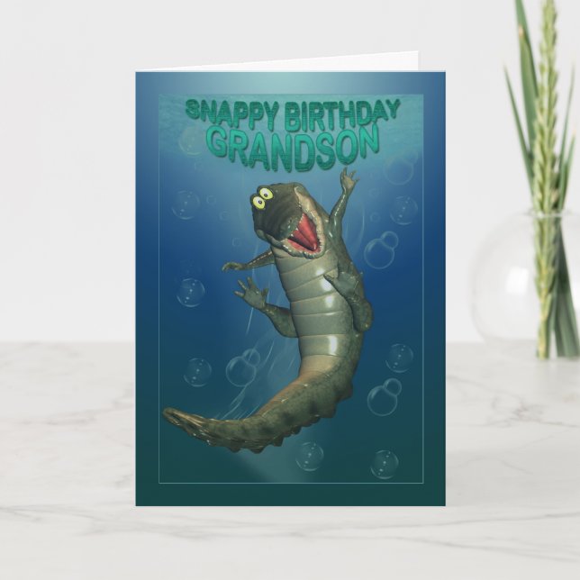 Snappy Birthday Happy Crocodile Underwater View Card (Front)