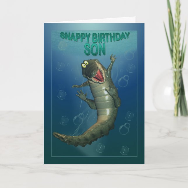 Snappy Birthday Happy Crocodile Underwater View Card (Front)