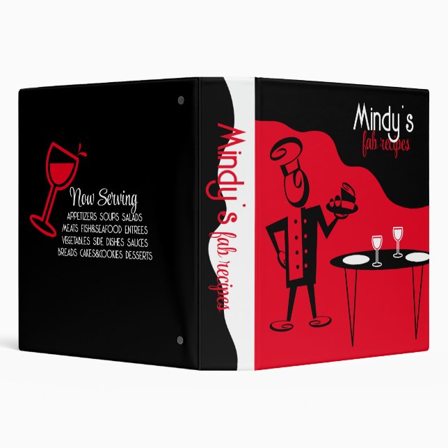 snappy chef male food plate recipe cookbook binder (Background)