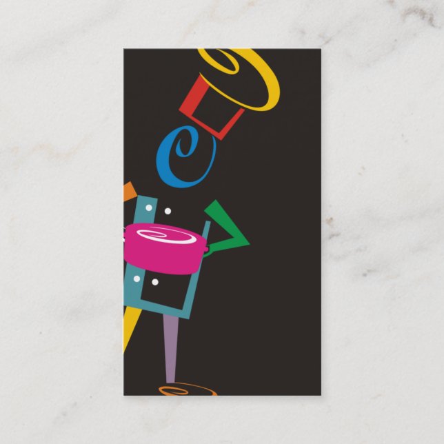 snappy chef retro color business card (Front)