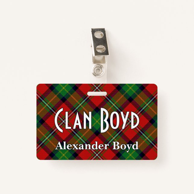 Snappy Clan Boyd Tartan Badge (Front with Clip)