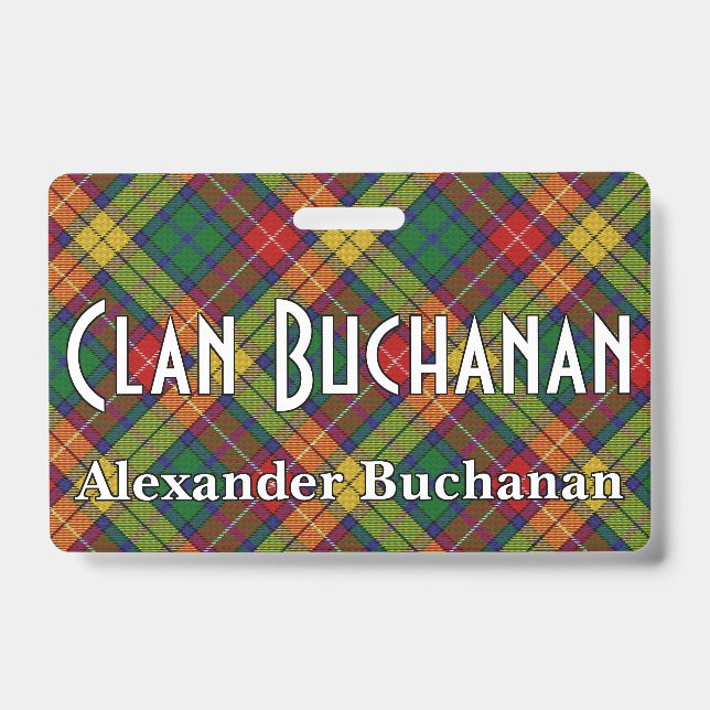Snappy Clan Buchanan Tartan Badge (Front)
