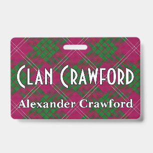 Snappy Clan Crawford Tartan Badge