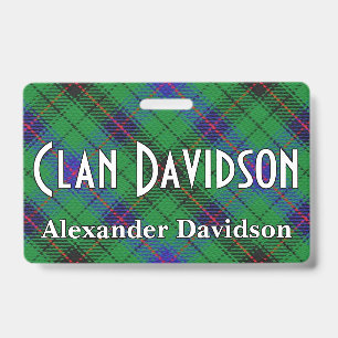 Snappy Clan Davidson Tartan Badge
