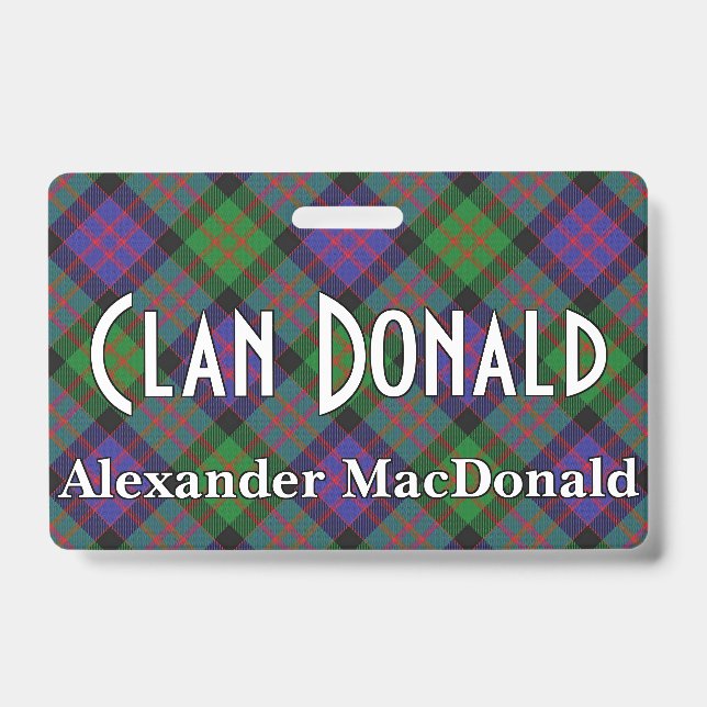 Snappy Clan Donald MacDonald Tartan Badge (Front)