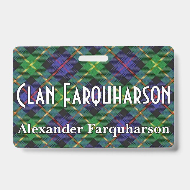 Snappy Clan Farquharson Tartan Badge (Front)