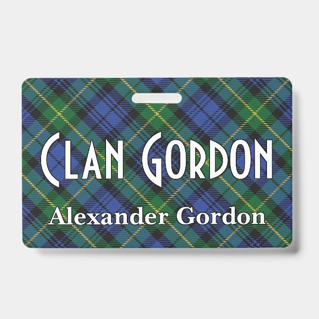 Snappy Clan Gordon Tartan Badge (Front)