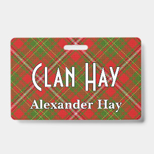 Snappy Clan Hay Tartan Badge