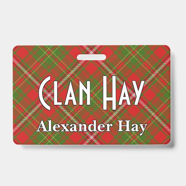 Snappy Clan Hay Tartan Badge (Front)