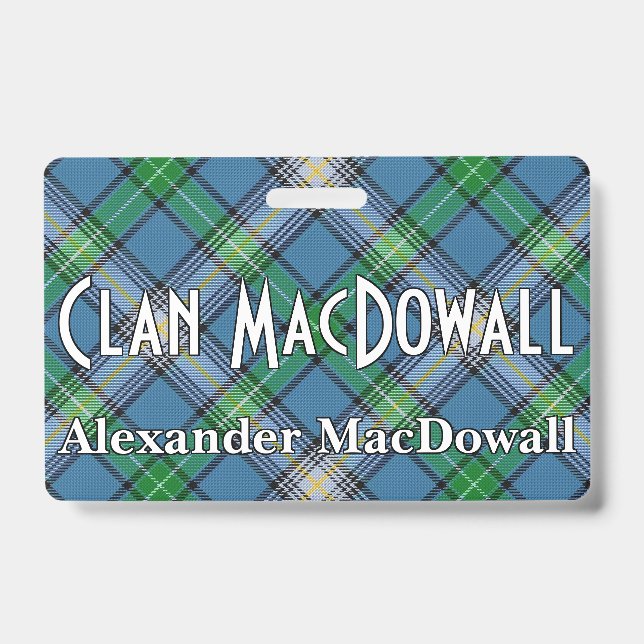 Snappy Clan MacDowall Tartan Badge (Front)