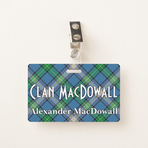 Snappy Clan MacDowall Tartan Badge