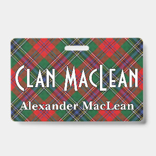 Snappy Clan MacLean Red Tartan Badge