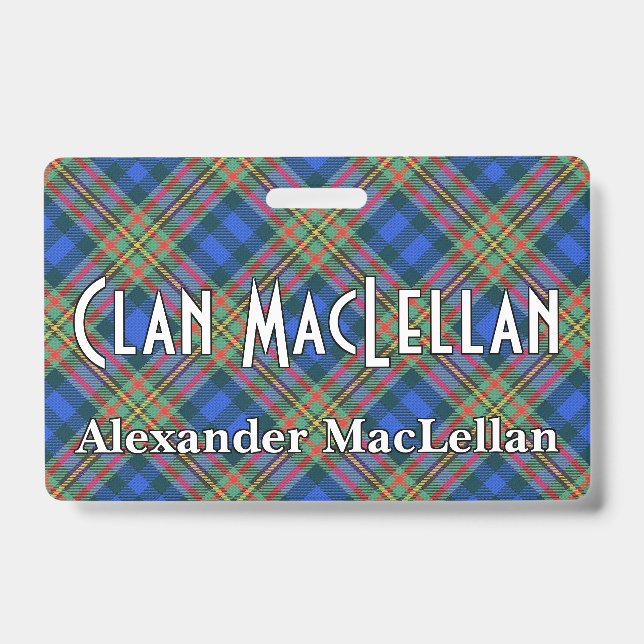 Snappy Clan MacLellan Tartan Badge (Front)