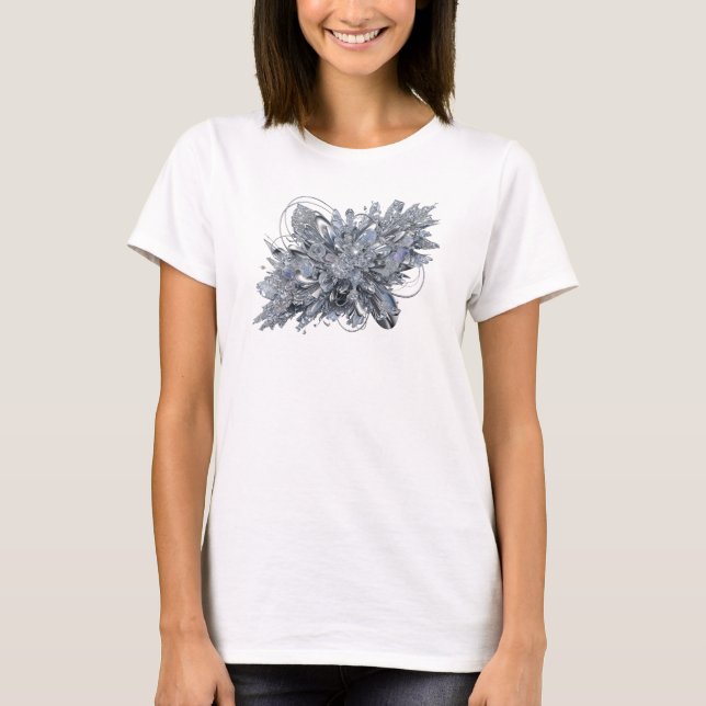 Snappy Gray ABSTRACT ART Statement Tee (Front)