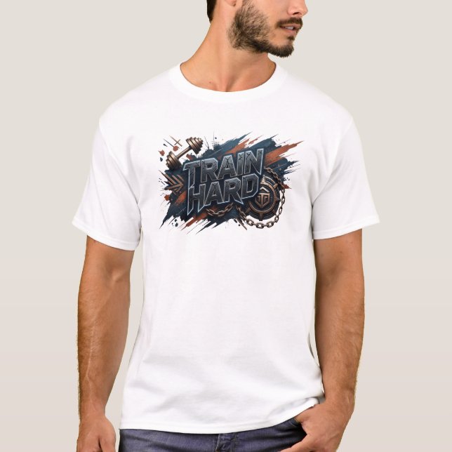 Snappy Navy TRAIN HARD Tee (Front)