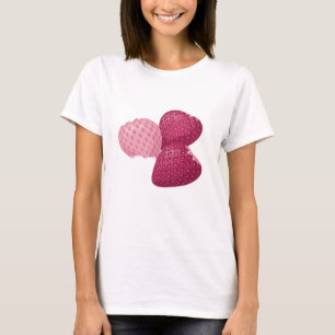 Snappy Pink STRAWBERRY HEARTS Quote Design T-Shirt