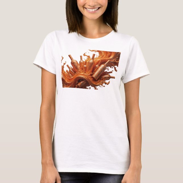 Snappy Red ABSTRACT ART Statement Tee (Front)