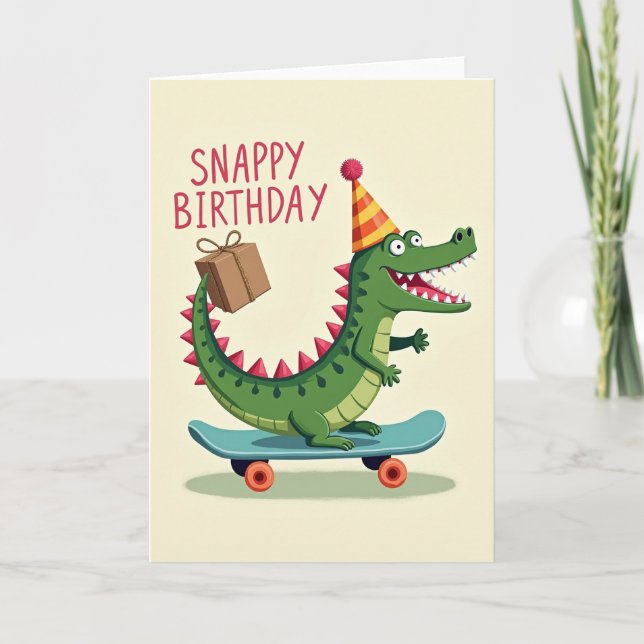 Snappy Reptile Birthday Card (Front)